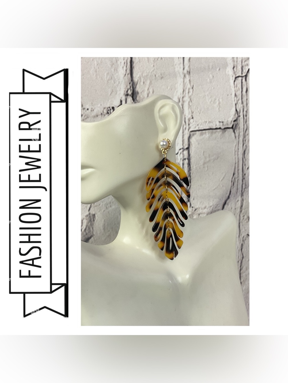 🌟🌟 Tortoiseshell Leaf Drop Earrings